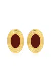 Heaven Mayhem Rowan 18k Gold-plated Earrings In Red