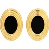 Heaven Mayhem Rowan Oval Stud Earrings In Gold