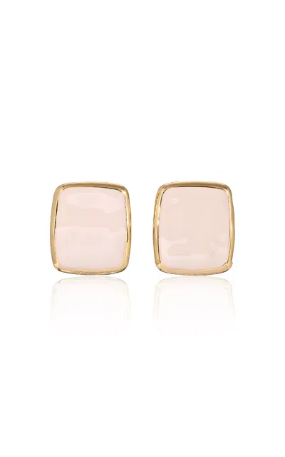 Heaven Mayhem Slice Gold-plated Enamel Earrings In Pink