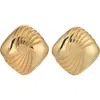 Heaven Mayhem Womens Tabi 18ct Yellow-gold Plated Brass Stud Earrings In Gold