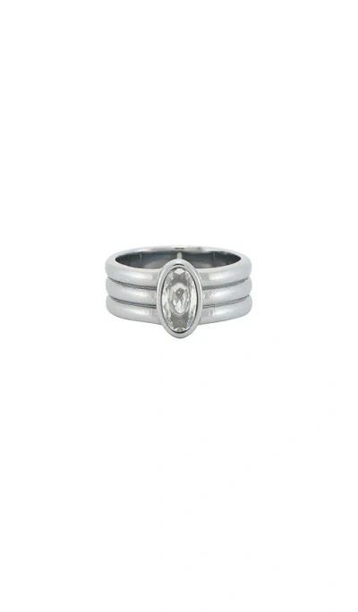 Heaven Mayhem Vivi Ring In Silver & White