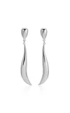 Heaven Mayhem Wave Silver-plated Earrings In Metallic