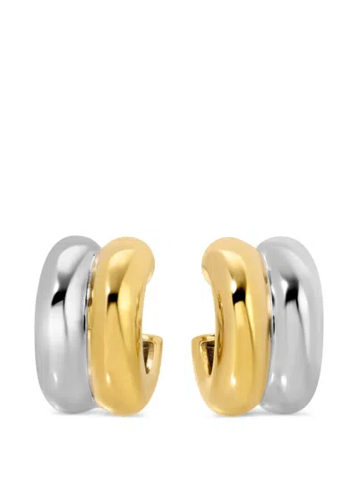 Heaven Mayhem Wes Two-tone Hoop Earrings In Gold