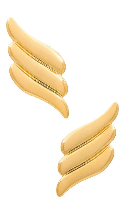Heaven Mayhem Wing Earrings In Metallic Gold