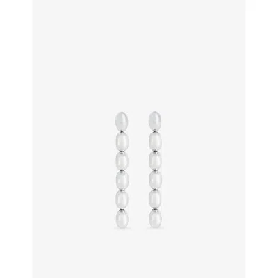 Heaven Mayhem Womens Edith Silver-plated Stainless-steel Earrings In Metallic