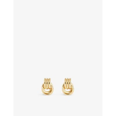 Heaven Mayhem Baby Knot Multi Row Drop Earrings In Gold
