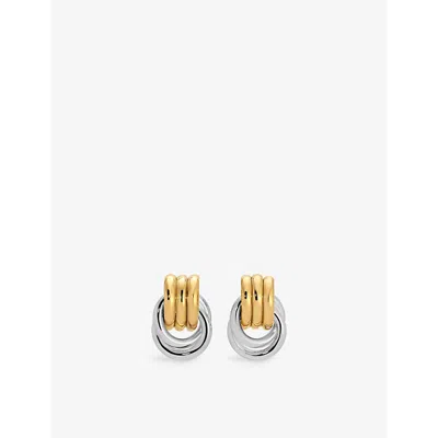 Heaven Mayhem Womens  Baby Knot Yellow Gold-plated Metal Earrings In Mixed