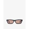 Heaven Mayhem Womens Black Sloane Rectangle-frame Acetate Sunglasses In Black