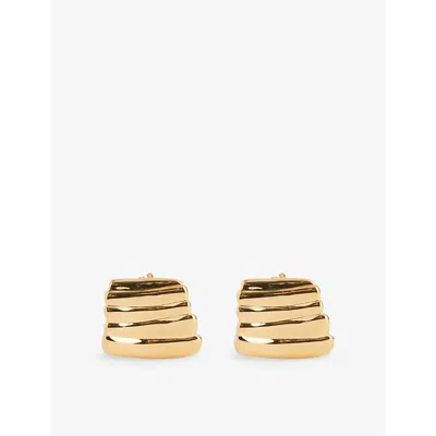 Heaven Mayhem Womens Vase Gold-plated Brass Stud Earrings