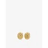 Heaven Mayhem Womens Hive Yellow-gold Plated Metal Stud Earrings