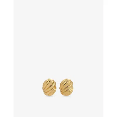 Heaven Mayhem Womens Hive Yellow-gold Plated Metal Stud Earrings