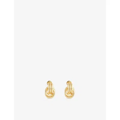Heaven Mayhem Womens Micro Knot 18ct Gold Pvd Plated Stainless-steel Earrings