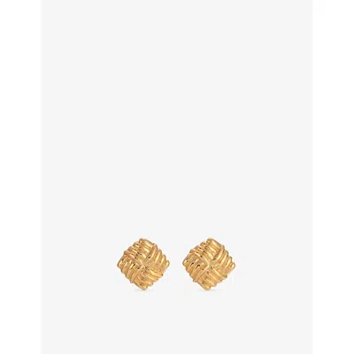 Heaven Mayhem Womens Gold/gold Mini Knot Brass Stud Earrings