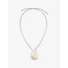 Heaven Mayhem Womens Black Sea Shell And Cord Pendant Necklace In Black