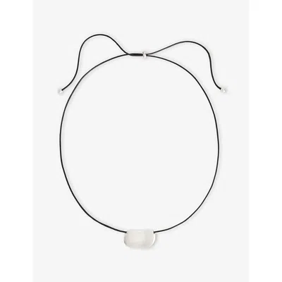 Heaven Mayhem Womens  Pebble Silver-plated Brass Necklace In Black