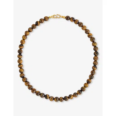 Heaven Mayhem Womens Sol Tiger's-eye Beaded Necklace Tigers Eye