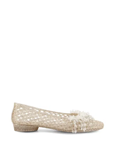 Heavenly Jelly Beaded Ballet Flats In Neutral