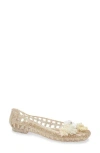 Heavenly Jelly Glitter-embellished Flat Pumps In Gold