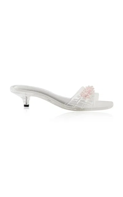 Heavenly Jelly Dew Embellished Jelly Mule In White