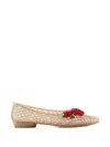 Heavenly Jelly Flower-embellished Glitter Ballet Flats In Brown
