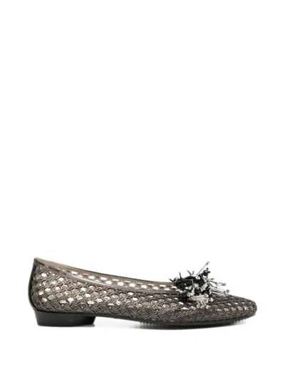 Heavenly Jelly Glitter-embellished Flat Pumps In Brown