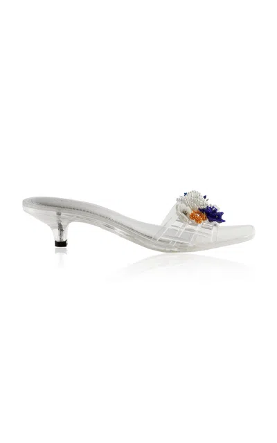 Heavenly Jelly Meadow Embellished Jelly Mule In Transparent