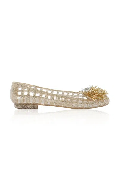 Heavenly Jelly Petalie Embellished Jelly Shoes In Gold