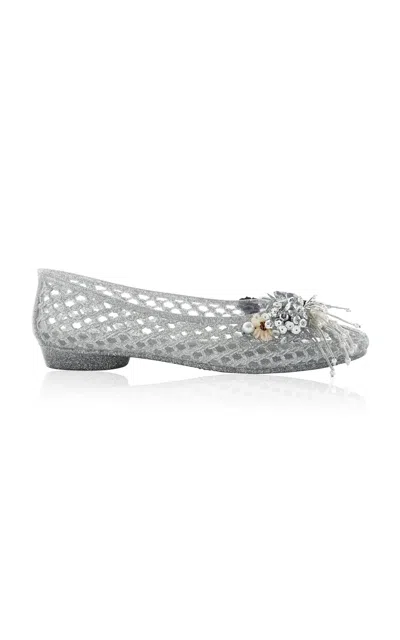 Heavenly Jelly Sunnyvale Embellished Jelly Shoes In Silver