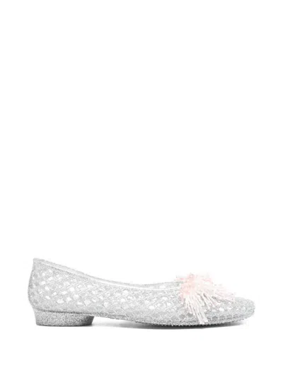 Heavenly Jelly Tassel Ballet Flats In Silver