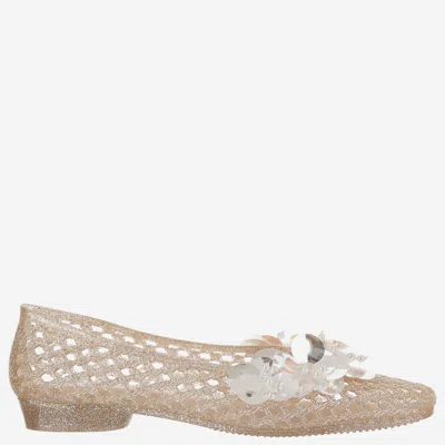 Heavenly Jelly Transparent Ballerina Flats With Decoration In Neutral