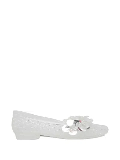 Heavenly Jelly Transparent-effect Ballet Flats In White