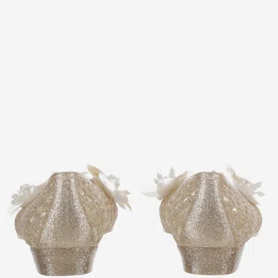Heavenly Jelly Transparent Glitter Ballet Flat In Gold