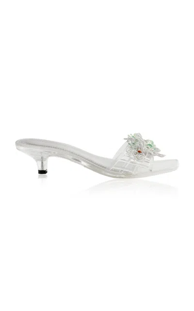 Heavenly Jelly Twirl Embellished Jelly Mule In Transparent