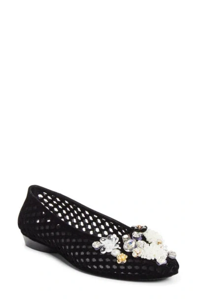 Heavenly Jelly Veil Jelly Ballet Flat In Black