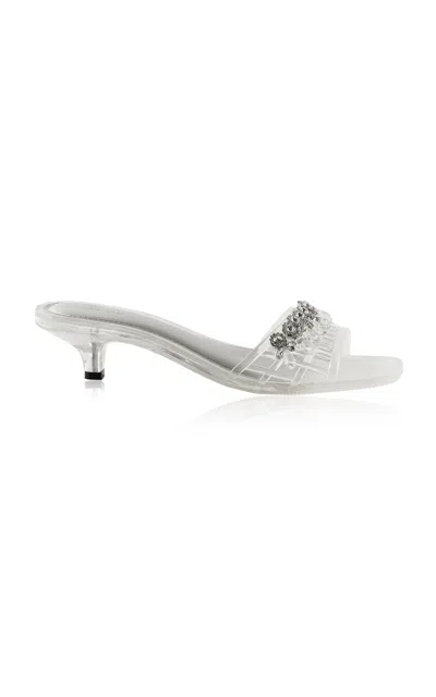 Heavenly Jelly Zenith Embellished Jelly Mule In Transparent