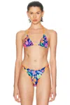 Heavy Manners Double String Bikini Top In Multi