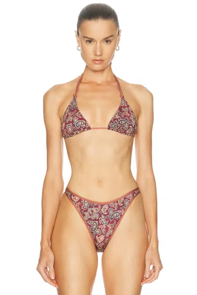 Heavy Manners Double String Bikini Top In Brown