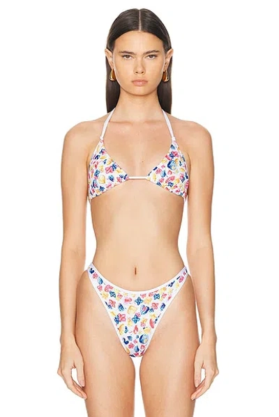 Heavy Manners Double String Bikini Top In Coney Island