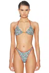 Heavy Manners Double String Bikini Top In Multi