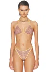 Heavy Manners Double String Bikini Top In Multi