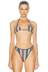Heavy Manners Double String Bikini Top In Multi