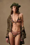 Heavy Manners For Fwrd Triangle Front Tie Bikini Top In Brown