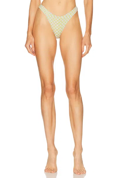 Heavy Manners High Cut Cheeky Bikini Bottom In Green