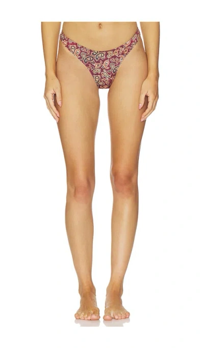 Heavy Manners High Cut Cheeky Bikini Bottom In Blue