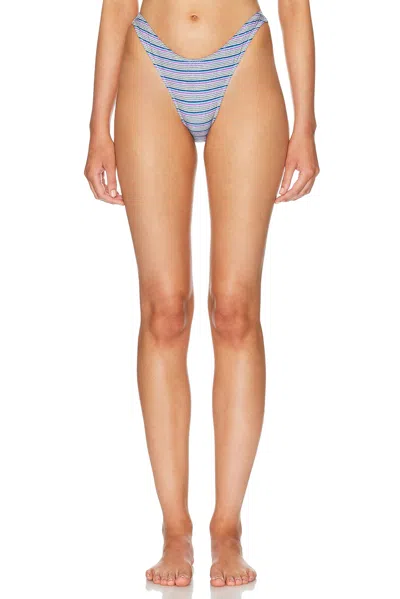 Heavy Manners High Cut Cheeky Bikini Bottom In Blue