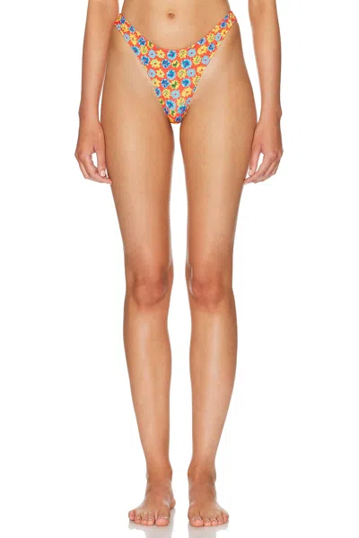 Heavy Manners High Cut Cheeky Bikini Bottom In Multi