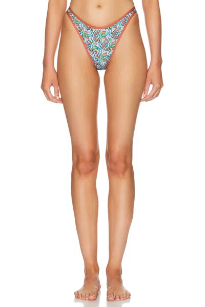 Heavy Manners High Cut Full Bikini Bottom In Multi