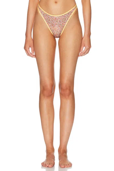 Heavy Manners High Cut Full Bikini Bottom In Yellow