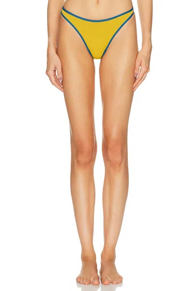 Heavy Manners High Cut Full Bikini Bottom In Yellow