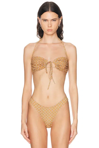 Heavy Manners Ruched Bandeau Bikini Top In Fade Into You